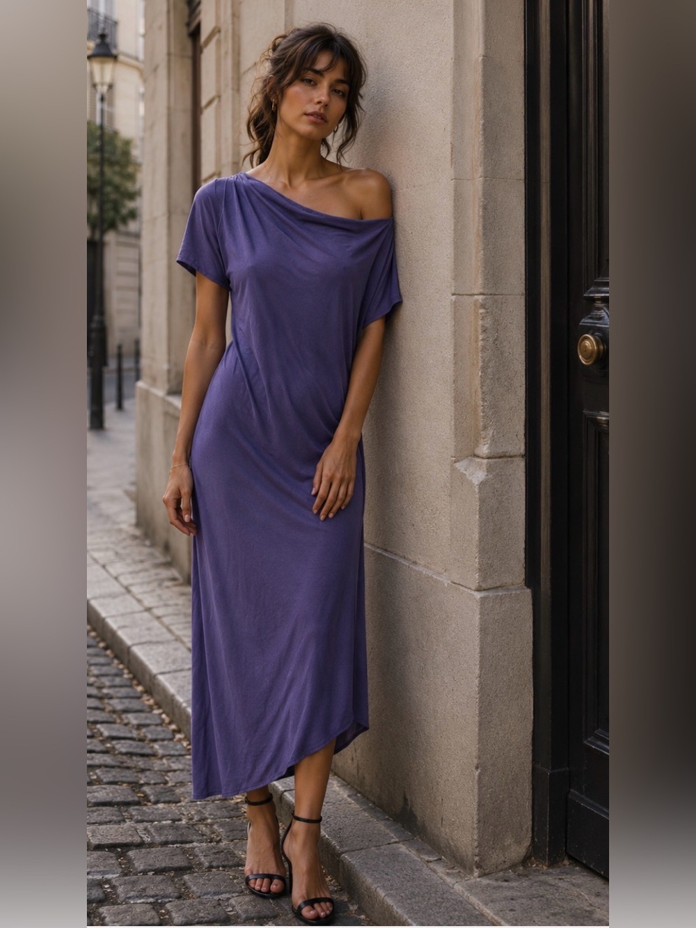 Lanvin Paris 100% Silk Draped Dress | Asymmetrical Hem | EU 44 Designer